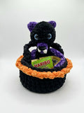 Petit panier chauve-souris au crochet – Édition Halloween