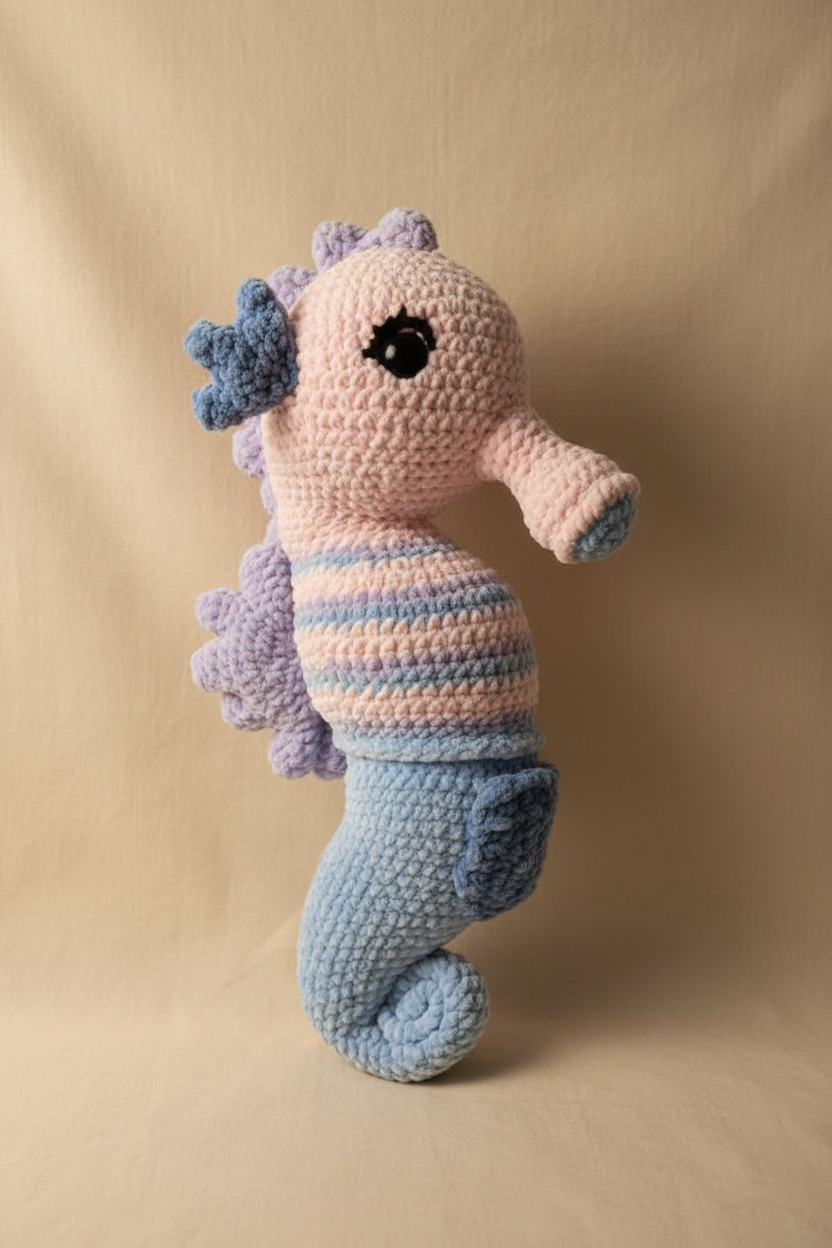 Hippocampe fond beige lin - photo 2