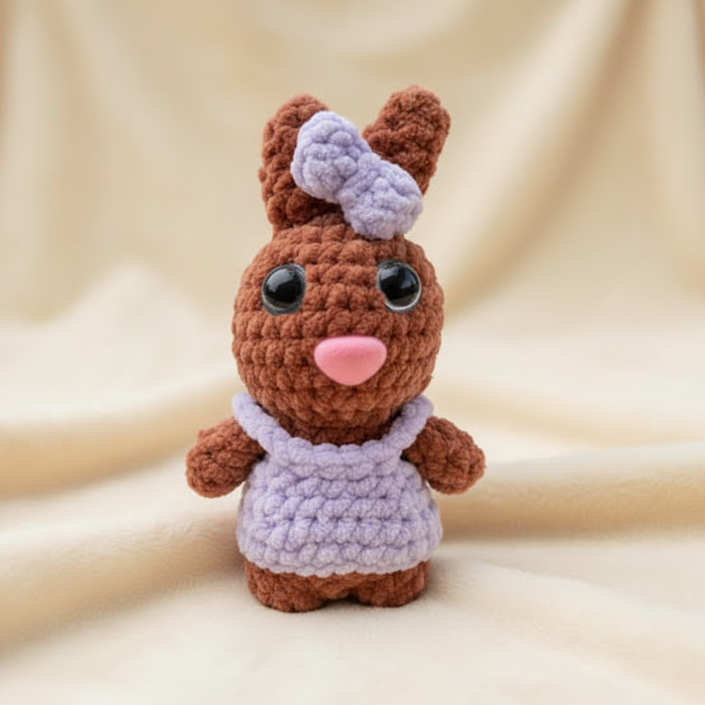 Lapin Noisette – Amigurumi Crochet Robe Lilas