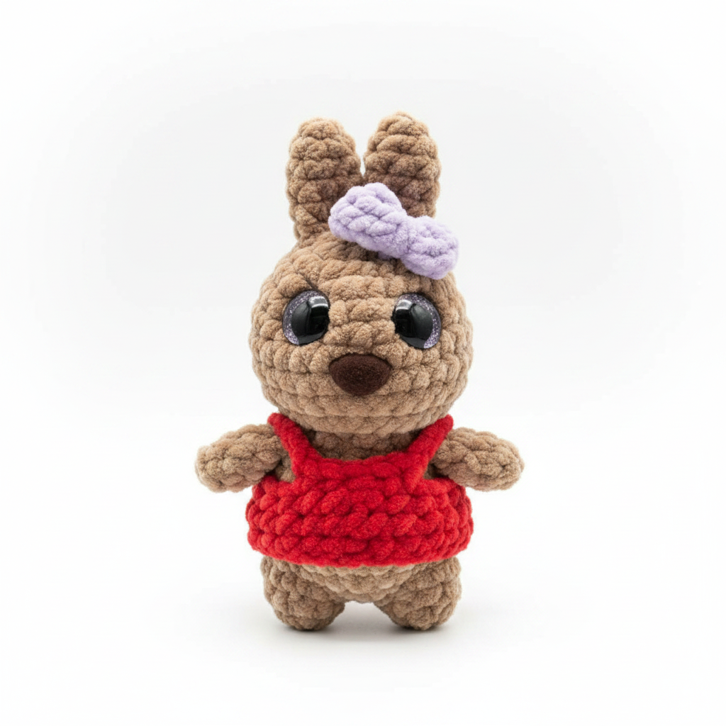 Lapine Amigurumi Robe Rouge – Crochet Fait Main