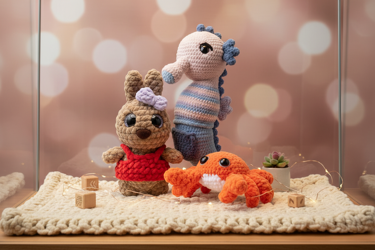Vitrine 3 peluches